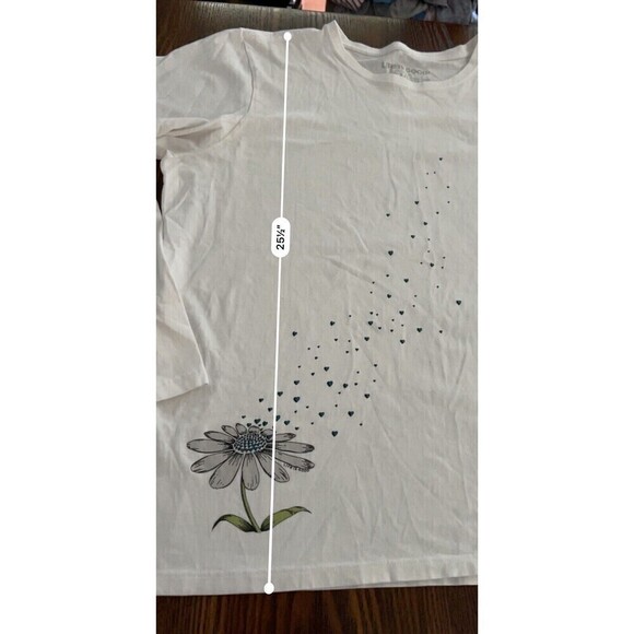 LIFE IS GOOD Crusher Tee Long Sleeve White Tee Women’s Size XXL  Daisy Flower - Picture 11 of 15